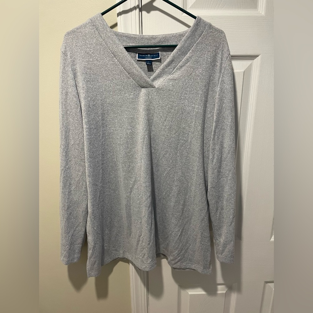Karen Scott Sport Gray Sweater